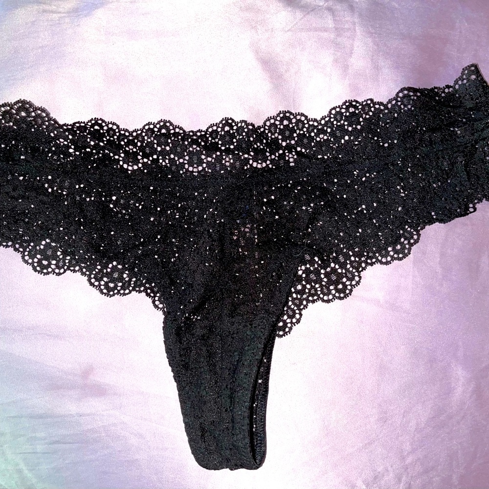 “Very Sexy” Black Lace Thong | Victoria’s Secret